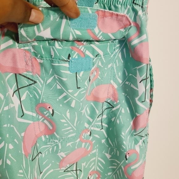 Ingear Swim | Boys' Pink and Green Flamingo Print Swimming Trunks (Size XXL) - Picture 12 of 14